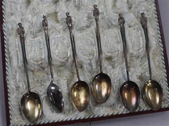 A set of 6 Chinese silver coffee spoons